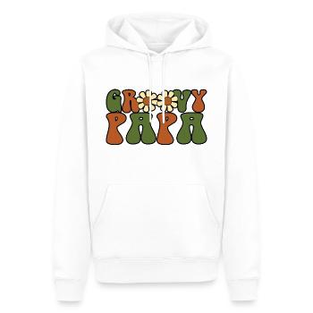 Retro Groovy Papa Matching Family Baby Shower - Sweat à capuche Premium bio Homme - blanc - Devant - Nico (187cm)