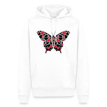 Butterfly, Heart - Men’s Premium Organic Hoodie - white - Front - Nico (187cm)