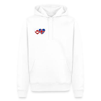 Drapeau du Groenland Danemark Cœur - Sweat à capuche Premium bio Homme - blanc - Devant - Nico (187cm)