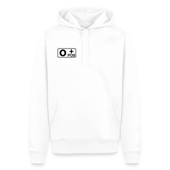 #302 Blutgruppe 0 pos - Männer Premium Bio Hoodie - Weiß - Vorne - Nico (187cm)