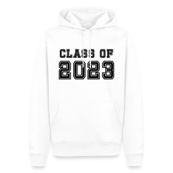 Cadeau de fête de fin d’études de la promotion 2023 pour lui et elle - Sweat à capuche Premium bio Homme - blanc - Devant - Nico (187cm)