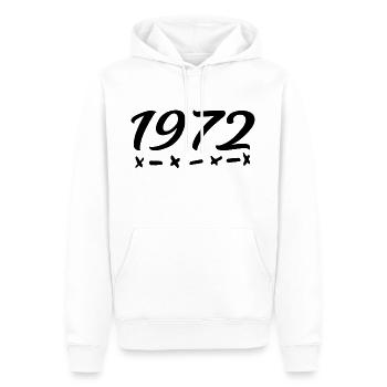 1972 Naissance - 53e anniversaire 1972 Légende 1972 - Sweat à capuche Premium bio Homme - blanc - Devant - Nico (187cm)