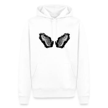 ailes d’ange, ailes, aquarelle, noir, ailes d’ange - Sweat à capuche Premium bio Homme - blanc - Devant - Nico (187cm)