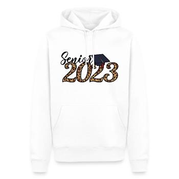 Senior 2023 Leopard Skin Cadeau de fin d’études gradué - Sweat à capuche Premium bio Homme - blanc - Devant - Nico (187cm)