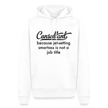 Berater - Männer Premium Bio Hoodie - Weiß - Vorne - Nico (187cm)