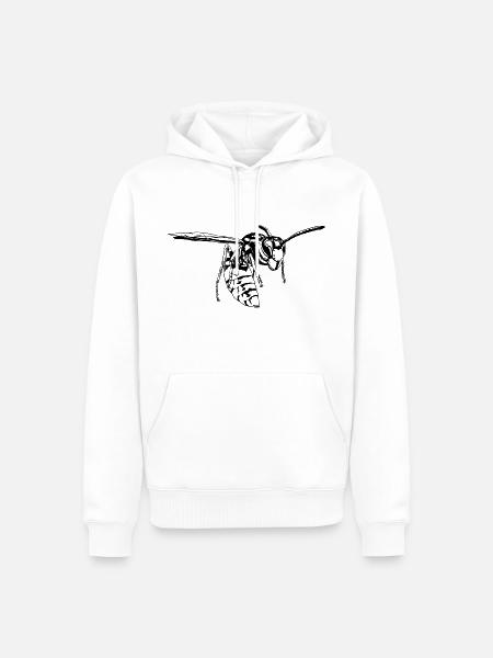Cool Wespen Insect Schets Grafische Wespendier Liefhebber - Mannen Premium Bio hoodie - wit