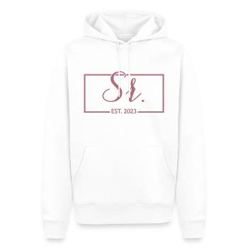 Sr. Est. 2023 Fiançailles pour la fête de mariage du marié - Sweat à capuche Premium bio Homme - blanc - Devant - Nico (187cm)