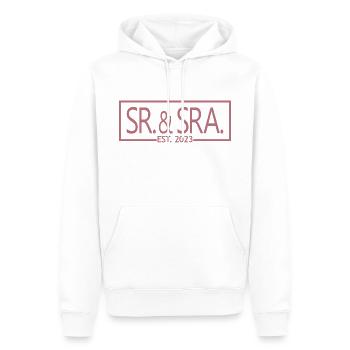 Sr. & Sra. Est. 2023 - Hochzeitsgeschenk für Männer & Frauen - Männer Premium Bio Hoodie - Weiß - Vorne - Nico (187cm)