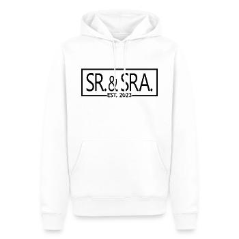Sr. & Sra. Est. 2023 - Hochzeitsgeschenk für Männer & Frauen - Männer Premium Bio Hoodie - Weiß - Vorne - Nico (187cm)