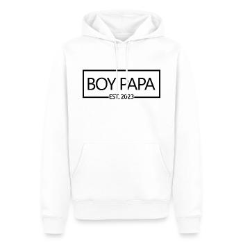 Boy Papa Est. 2023 Baby Shower Grossesse Révéler - Sweat à capuche Premium bio Homme - blanc - Devant - Nico (187cm)