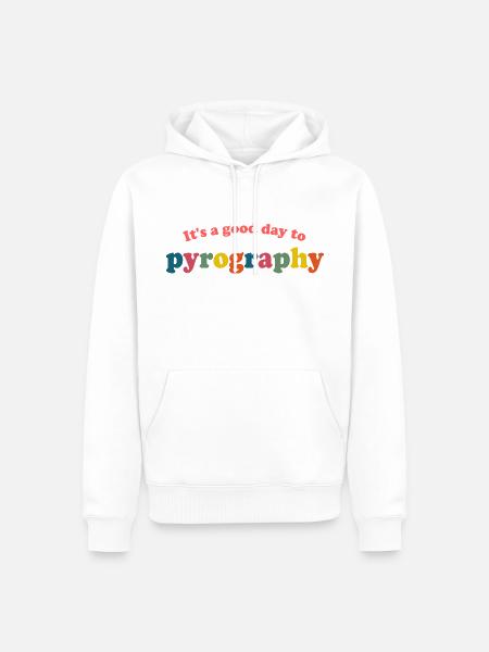 Humour Pyrogravure Pyrographe - Sweat à capuche Premium bio Homme - blanc