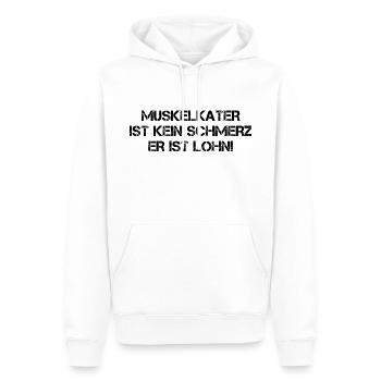 Muskelkater Ist kein Schmerz - Er Ist Lohn! - Männer Premium Bio Hoodie - Weiß - Vorne - Nico (187cm)