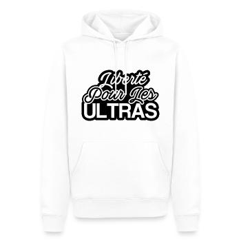 Liberté pour les Ultras - Sweat à capuche Premium bio Homme - blanc - Devant - Nico (187cm)