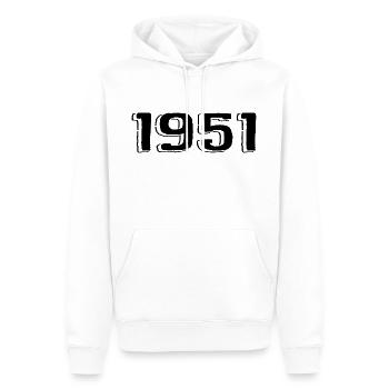 Vintage 1951 Naissance Anniversaire Rétro 1951 - Sweat à capuche Premium bio Homme - blanc - Devant - Nico (187cm)