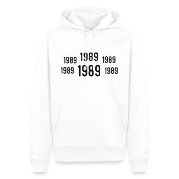 Rétro 1989 Anniversaire 1989 Cadeau Vintage 1989 - Sweat à capuche Premium bio Homme - blanc - Devant - Nico (187cm)