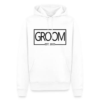 2023 Verlobungsgeschenk Hochzeit des Bräutigams - Männer Premium Bio Hoodie - Weiß - Vorne - Nico (187cm)