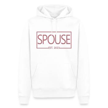 Echtgenoot Est. 2023 - Mannen &Vrouwen Trouwdag Cadeau - Mannen Premium Bio hoodie - wit - Voor - Nico (187cm)