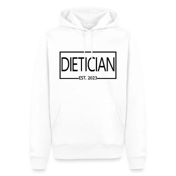 Diététicien Est. 2023 Étudiant diététicien diplômé - Sweat à capuche Premium bio Homme - blanc - Devant - Nico (187cm)