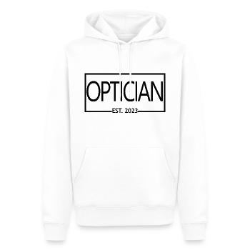 Opticien Est. 2023 Cadeau étudiant opticien diplômé - Sweat à capuche Premium bio Homme - blanc - Devant - Nico (187cm)