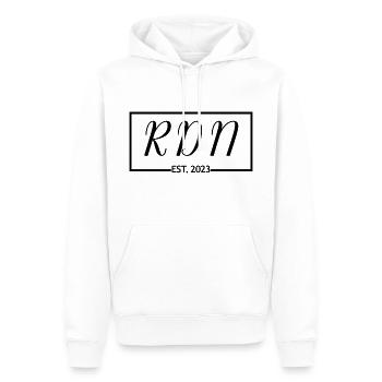 RDN est. 2023 Registrierte Ernährungsberaterin - Männer Premium Bio Hoodie - Weiß - Vorne - Nico (187cm)