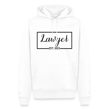 Avocat Est. 2023 Étudiant diplômé de l’École d’avocats - Sweat à capuche Premium bio Homme - blanc - Devant - Nico (187cm)
