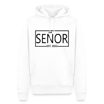 2022 Hochzeitsfeier des Verlobungsbräutigams - Männer Premium Bio Hoodie - Weiß - Vorne - Nico (187cm)