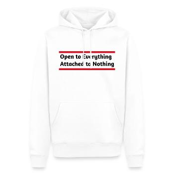 Open to Everything - Men’s Premium Organic Hoodie - white - Front - Nico (187cm)