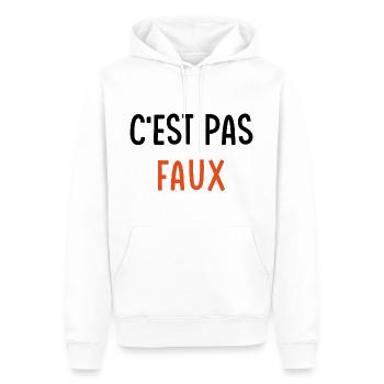 C'est pas faux - Sweat à capuche Premium bio Homme - blanc - Devant - Nico (187cm)