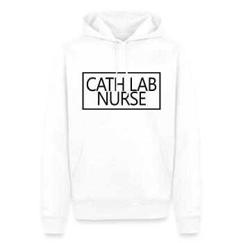 Une infirmière de laboratoire de cathétérisme fière d’être étudiante diplômée en sciences infirmières - Sweat à capuche Premium bio Homme - blanc - Devant - Nico (187cm)