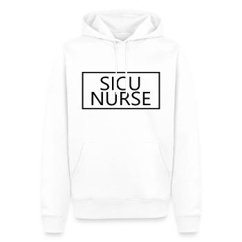 Infirmière SICU Fière étudiante infirmière diplômée - Sweat à capuche Premium bio Homme - blanc - Devant - Nico (187cm)