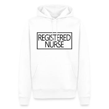 Infirmière autorisée Fière diplômée en soins infirmiers - Sweat à capuche Premium bio Homme - blanc - Devant - Nico (187cm)
