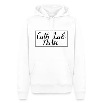Une infirmière de laboratoire de cathétérisme fière d’être étudiante diplômée en sciences infirmières - Sweat à capuche Premium bio Homme - blanc - Devant - Nico (187cm)