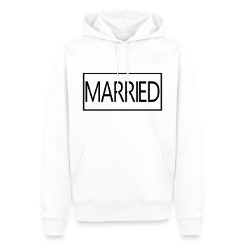 Couple marié assorti Hommes & Femmes Jour de mariage - Sweat à capuche Premium bio Homme - blanc - Devant - Nico (187cm)