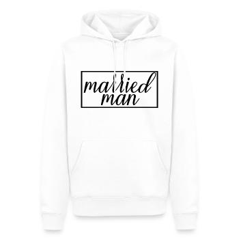Homme marié Couple Matching Mariage Lune de miel - Sweat à capuche Premium bio Homme - blanc - Devant - Nico (187cm)