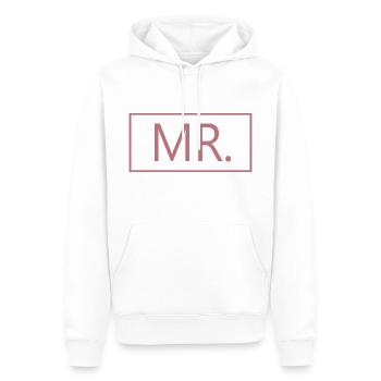 Mr. Matching Couple Engagement Wedding Honeymoon - Men’s Premium Organic Hoodie - white - Front - Nico (187cm)