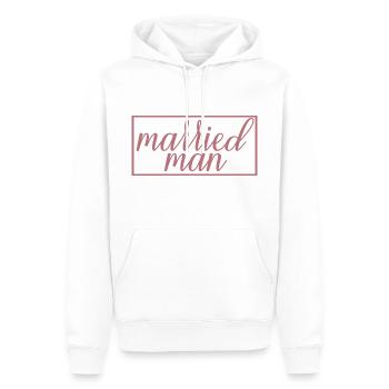 Homme marié Couple Matching Mariage Lune de miel - Sweat à capuche Premium bio Homme - blanc - Devant - Nico (187cm)