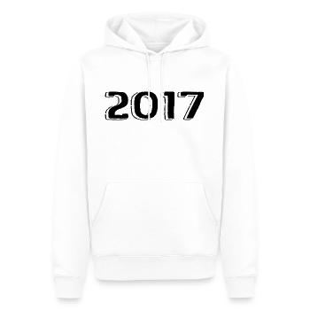 Millésime 2017 Naissance Anniversaire Rétro 2017 - Sweat à capuche Premium bio Homme - blanc - Devant - Nico (187cm)