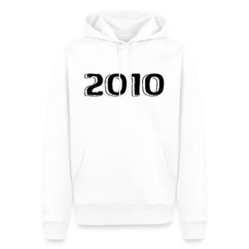 Millésime 2010 Naissance Anniversaire Rétro 2010 - Sweat à capuche Premium bio Homme - blanc - Devant - Nico (187cm)