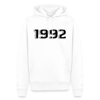 Jahrgang 1992 geboren Geburtstag Retro 1992 - Männer Premium Bio Hoodie - Weiß - Vorne - Nico (187cm)