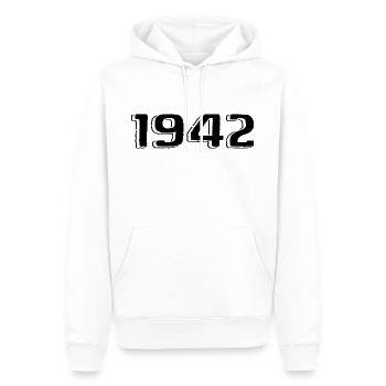 Vintage 1942 Naissance Anniversaire Rétro 1942 - Sweat à capuche Premium bio Homme - blanc - Devant - Nico (187cm)