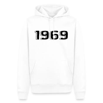 Vintage 1969 Naissance Anniversaire Rétro 1969 - Sweat à capuche Premium bio Homme - blanc - Devant - Nico (187cm)