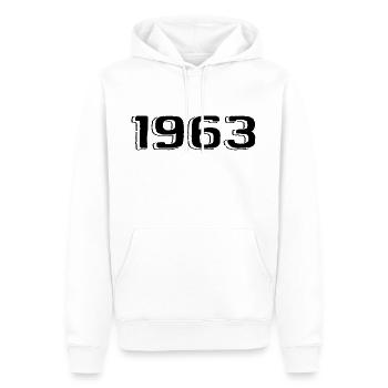 Jahrgang 1963 geboren Geburtstag Retro 1963 - Männer Premium Bio Hoodie - Weiß - Vorne - Nico (187cm)