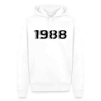 Jahrgang 1988 geboren Geburtstag Retro 1988 - Männer Premium Bio Hoodie - Weiß - Vorne - Nico (187cm)