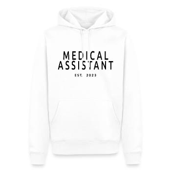 Assistant médical Est. 2023 Soins de santé diplômés - Sweat à capuche Premium bio Homme - blanc - Devant - Nico (187cm)