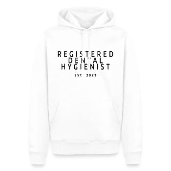 Diplôme d’hygiéniste dentaire agréé Est. 2023 - Sweat à capuche Premium bio Homme - blanc - Devant - Nico (187cm)