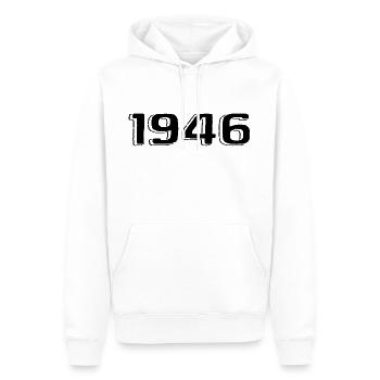 Jahrgang 1946 geboren Geburtstag Retro 1946 - Männer Premium Bio Hoodie - Weiß - Vorne - Nico (187cm)