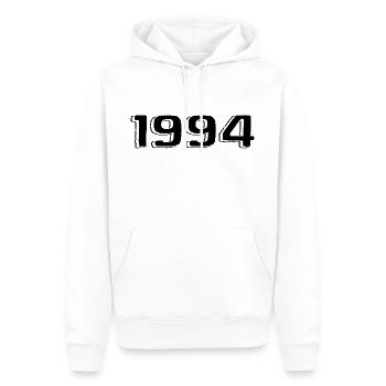 Millésime 1994 Naissance Anniversaire Rétro 1994 - Sweat à capuche Premium bio Homme - blanc - Devant - Nico (187cm)