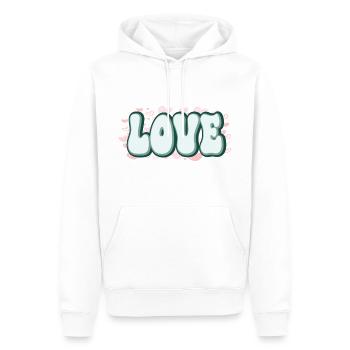 L’amour avec les cœurs - Sweat à capuche Premium bio Homme - blanc - Devant - Nico (187cm)