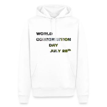 Journée mondiale de la nature - Sweat à capuche Premium bio Homme - blanc - Devant - Nico (187cm)