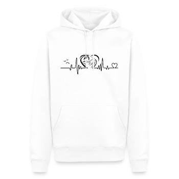 Summer Beach Heartbeat Funny Family Vacation Beach - Sweat à capuche Premium bio Homme - blanc - Devant - Nico (187cm)